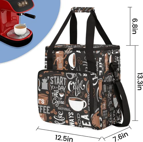 Vista 2 de cfpolar Bolsa de almacenamiento para cafetera, impermeable, bolsa organizadora de viaje, compatible con K-Mini o K-Mini Plus, y adecuada para otros
