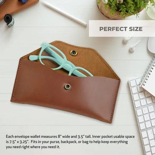 Vista 5 de Envoy Cartera de cuero genuino para efectivo hecha a mano con cuero de grano completo Bolsa de utilidad diseñada para efectivo, monedas, tarjetas
