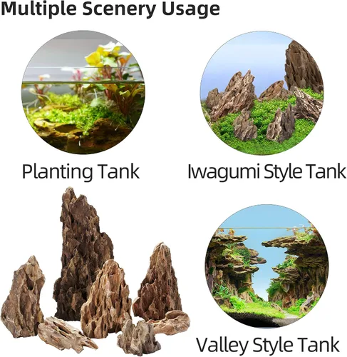 Vista 7 de LANDEN Piedras de Dragón Naturales (16 libras, 2~8 pulgadas, 7-8 piezas) para Aquascaping, Terrarios, Paludarios, Vivarios, Recintos de Reptiles