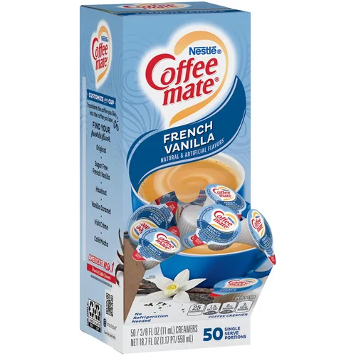 Vista 3 de NES35170 - Crema líquida para café, sabor vainilla francesa, 0.375 onzas, mini tazas individuales empaquetadas en paquete de porción