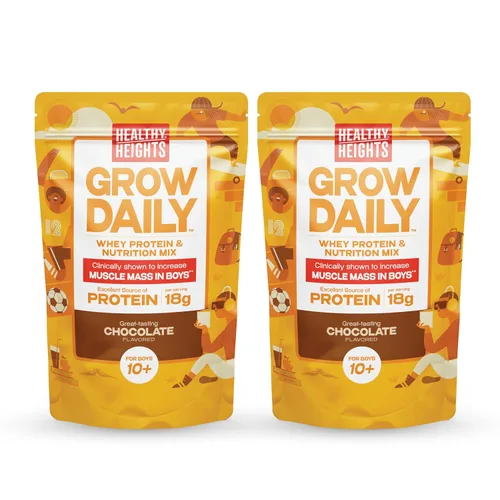 Vista 8 de Healthy Heights Grow Daily Kids - Mezcla de bebida proteica (chocolate) - Batido alto en proteínas para niños de 10 años, 21.6 onzas