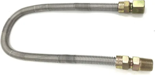 Vista 2 de Dante Productos Manguera de conector de gas inoxidable sin silbatos de 1/2 "x 24" para fogatas NG o LP, chimeneas y electrodomésticos