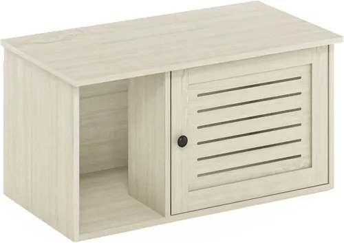 Vista 27 de Caja de arena Furinno Peli, Pequeña, Americano Entrada lateral, muebles ocultos, casa de madera para mascotas con puertas, fácil montaje