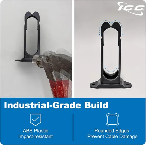 Vista 3 de ICC 1.25" Anillo de gestión de cables de plástico, horizontal, ajuste universal, paquete de 1 – Organizador de cables para cableado estructurado