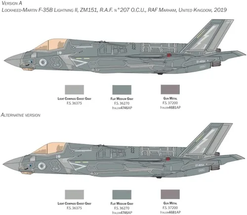 Vista 17 de Italeri -2810 F-35 B Lightning II Versión STOVL, escala 1:48, kit de modelo, modelo de plástico para montar, modelado, multicolor, IT2810