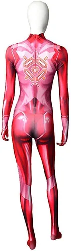 Vista 4 de Cosplay Life Disfraz de cosplay de Samus Zero Suit Disfraz de Metroid para cosplay, Halloween, sesiones de fotos Traje corporal de tela de licra