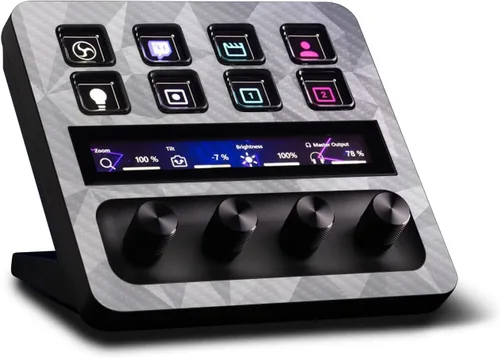Vista 24 de MightySkins - Piel de fibra de carbono compatible con Elgato Stream Deck + madera gris Acabado de fibra de carbono texturizado protector
