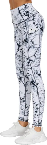 Vista 4 de THE GYM PEOPLE Pantalones de yoga gruesos de cintura alta con bolsillos, control de abdomen, leggings de yoga para mujer