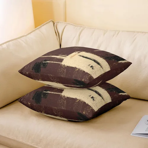Vista 15 de Juego de 2 fundas de almohada abstractas de 16 x 16 pulgadas para niños, niñas, adolescentes, decoración de dormitorio, moderna a rayas, decoración