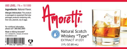 Vista 2 de Amoretti Extracto natural tipo whisky escocés, 2 onzas