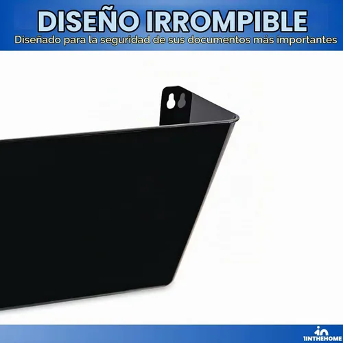 Vista 3 de Archivo de pared negro de un solo bolsillo, tamaño carta