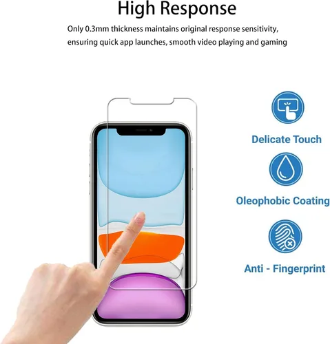Vista 6 de Marco de fácil alineación diseñado para iPhone11 / iPhoneXR Película protectora de pantalla de vidrio templado, paquete de 2