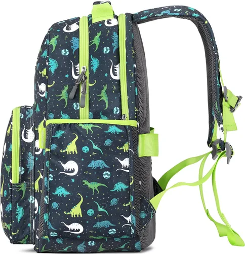 Vista 7 de mibasies Mochila para niñas y niños, ideal para niños y niñas, mochila para preescolar jardín de infantes y primaria, galaxia dinosaurio, Escuela-17L
