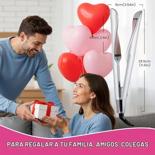Vista 7 de Hatteker Plancha y rizador de pelo 2 en 1, alisador de pelo plano Plateado