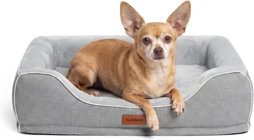 Vista 16 de Cama ortopédica para perros pequeños, sofá de espuma viscoelástica de gel refrescante para mascotas con funda extraíble lavable, cojín de espuma