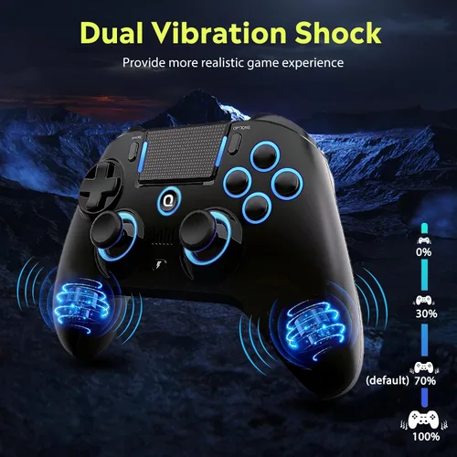 Vista 5 de QRD Spark N5 Wireless Controller for PS4 Pro Slim PS3 PS2 Steam Deck PC Windows Mac TV Box, Halleffect Gamepad Joystick with 3.5mm Audio Controlador