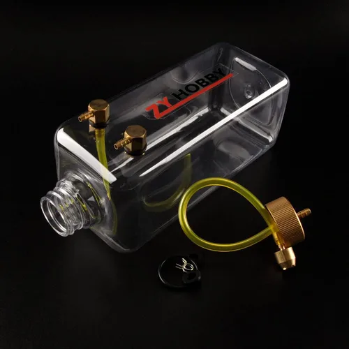 Vista 5 de ZYHOBBY Tanque de combustible RC 1000ML, botella de combustible de gas RC con plástico transparente para modelo de avión RC en EE. UU