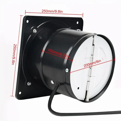 Vista 7 de Extractor de escape de 8 pulgadas con enchufe, 735CFM a través de la pared