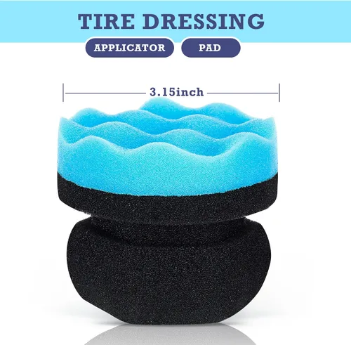 Vista 2 de 6 aplicadores de apósito de agarre hexagonal para neumáticos, aplicador de brillo de neumáticos, almohadilla de tocador, esponja de espuma para Negro