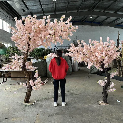 Vista 9 de Arreglos artificiales de flores de cerezo para la decoración casera de la oficina de la boda el 1.5×1m