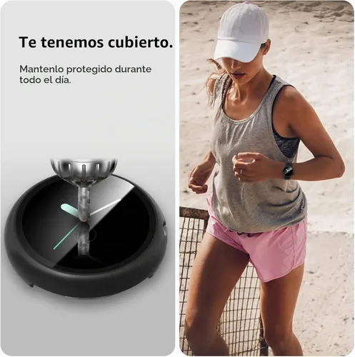 Vista 5 de JZK Paquete de 2 fundas protectoras de pantalla para Google Pixel Watch 2 (2023) / Pixel Watch, carcasa protectora general resistente a los arañazos