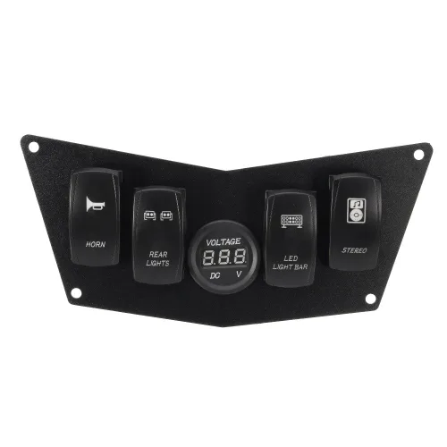 Vista 3 de BUNKER INDUST Panel de Tablero de Aluminio Negro con Placa de Panel de Interruptor Basculante para Polaris RZR 800 S 570 XP 900 con 4 Ranuras