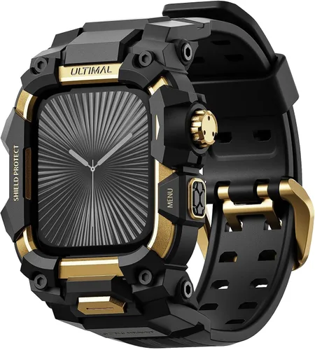 Vista 24 de ULTIMAL Funda Resistente con Correa para Apple Watch 44mm, Compatible con Apple Watch Series SE 3/SE 2/SE Generation/6/5/4, Funda Táctica Antigolpes