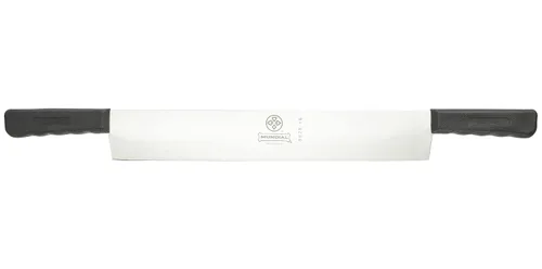 Vista 3 de Mundial Cortador de queso de acero inoxidable al carbono de 16 pulgadas, cuchillo de queso de doble mango ideal para cortar bloque de queso, agarre