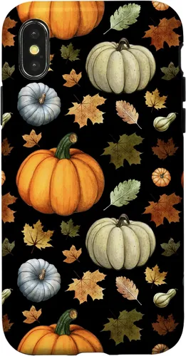 Vista 5 de iPhone 16 Falling Leaves Autumn and Pumpkin Happy Fall Case