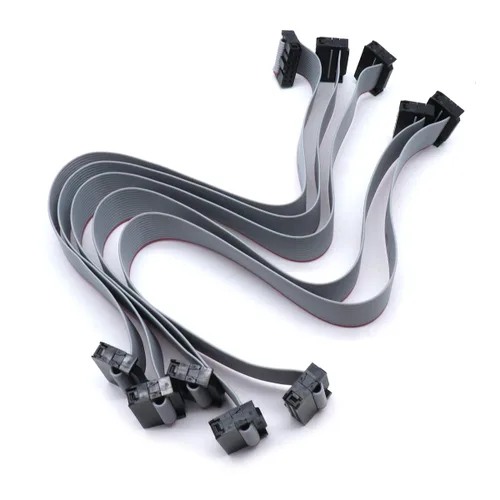 Vista 5 de Sydien 4 unidades de cable de cinta DB9 RS232 serie hembra a 10 pines hembra plana cinta cable conector adaptador, 11.8 in de longitud