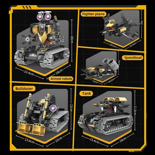 Vista 6 de Kit de construcción de robot RC 5 en 1 para niños, aplicación y control remoto STEM Robótica Técnica Codificación Robótica, Juego de erector con 323