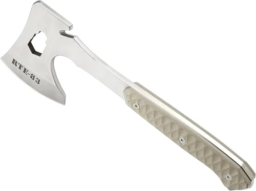 Vista 4 de ROUTE83 - Cuchillos tácticos martillados a mano con hacha de hacha Tomahawk con funda Kydex