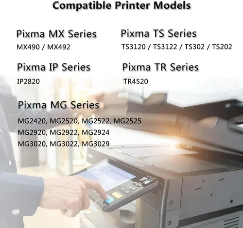 Vista 2 de LEBOK Para Canon PG245 Cartucho de tinta negra remanufacturado para Canon PG245XL Cartucho de tinta negra para impresoras Canon Pixma MX490 MX492