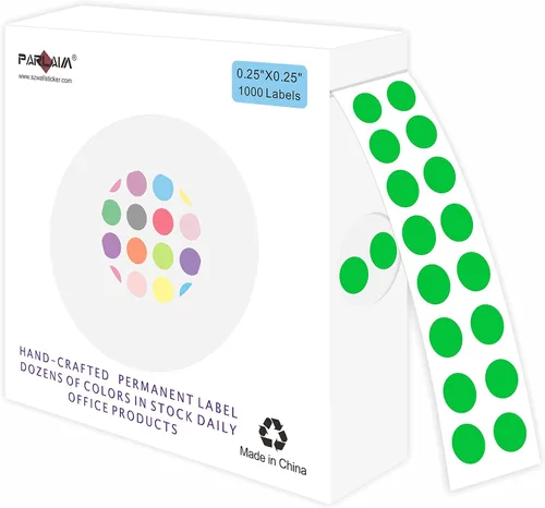 Vista 22 de PARLAIM Calcomanías de punto de código de color de 0.25 pulgadas, 1000 calcomanías de codificación en rollo para oficina, aula de estudiantes, Agua