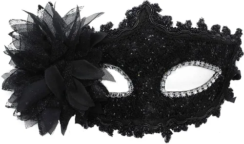 Vista 3 de goodhelper Máscara de mascarada para parejas, accesorios para disfraz de fiesta, máscara de encaje veneciano para mujer