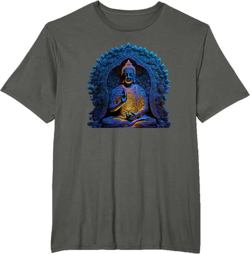 Vista 5 de Estatua de Buda Yoga Budismo Zen Buddhism Meditation T-Shirt Negro