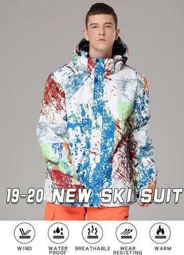 Vista 2 de HOTIAN Mens Ski Jackets Waterproof Snowsuits Insulated Outdoor Winter Coats