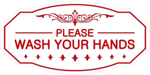 Vista 32 de Signs ByLITA Letrero Victoriano Please Wash Your Hands (Negro) - Pequeño