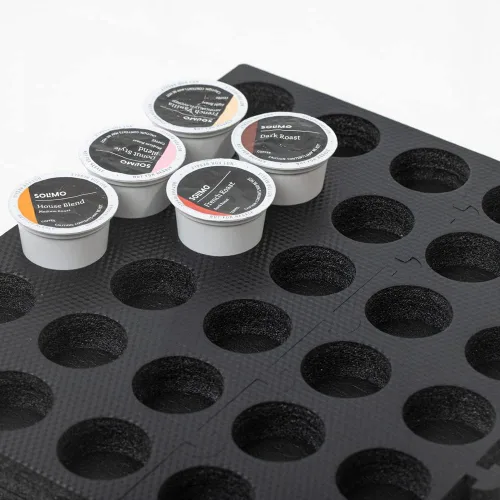 Vista 6 de Soporte para cápsulas de café, organizador de tamaño DIY, 60 bandejas compatibles con cajón con cápsulas de café