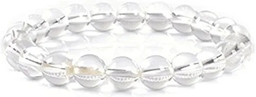 Vista 15 de AD Beads Pulsera elástica de cuentas redondas de piedras preciosas naturales, curación Reiki, 0.315 in Azul aguamarina
