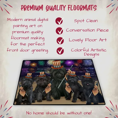 Vista 5 de Doggie of the Day Affenpinscher Dogs Floor Mat - 4th of July Independence Day - Best Dog Doormat - Protector Decor - Unique Portrait Art - Premium