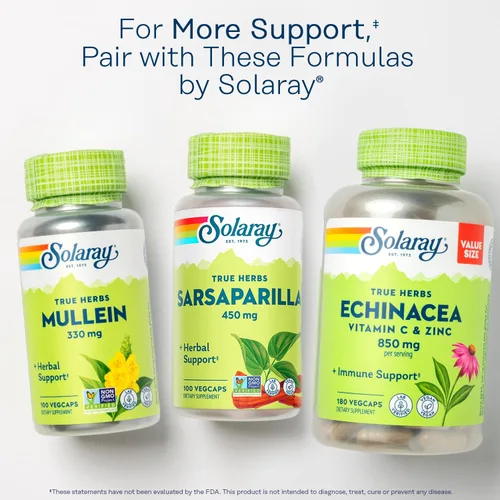 Vista 6 de SOLARAY Suplemento de raíz de zarzaparrilla de 450 mg – Soporte herbario tradicional para hombres y mujeres, sin OMG, vegano, verificado