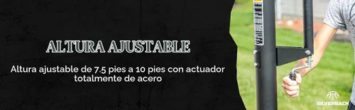 Vista 11 de Silverback NXT. Canasta de baloncesto en tierra de 152 cm con tablero de altura ajustable y diseño QuickPlay NXT 60