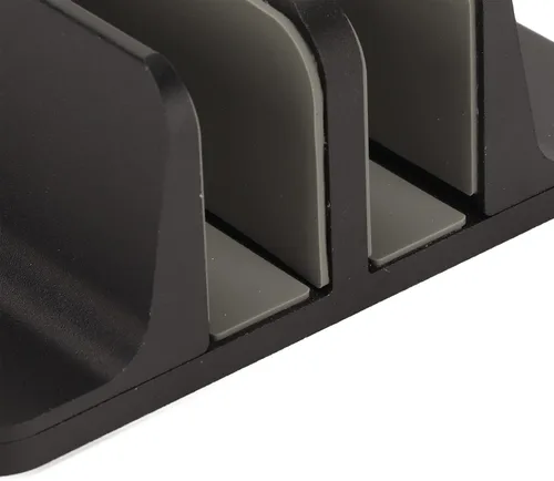 Vista 7 de Vertical Laptop Stand, Aluminum Alloy, Double Dock, Black, Cooling Stand,Laptop Stand Holder - Multifunctional Design, Silicone Anti - Scratch