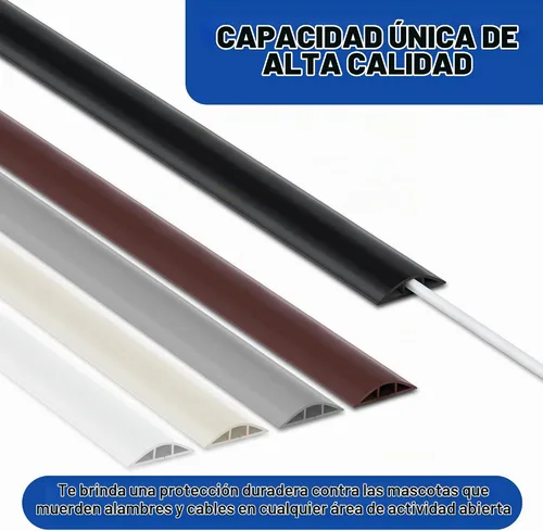 Vista 4 de Cubierta de cable de 4 pies, cubierta de cable beige para el suelo, cubierta de cable de extensión para cable de alimentación, organizador de cables