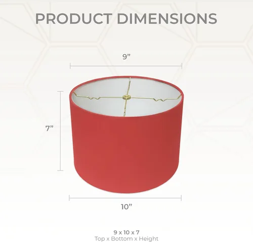 Vista 3 de Royal Designs, Inc. Pantalla de lámpara Shallow Drum Hardback, HB-610-10RED, Rojo, 9 x 10 x 7
