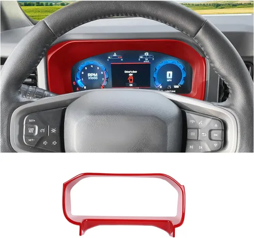 Vista 15 de RAZPOY Cubierta para tablero de instrumentos Bronco, cubierta de tablero de control central compatible con accesorios interiores Ford Bronco Rosa
