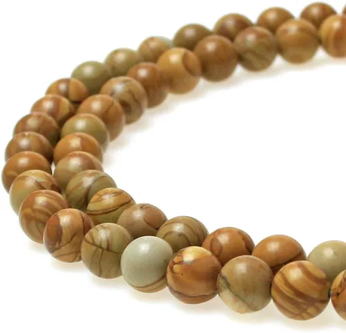 Vista 15 de Cuentas naturales de jade africano rojo redondo para hacer joyería, cuentas sueltas para pulseras y collares (4 mm)