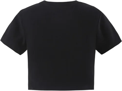 Vista 3 de Kavousa Camiseta corta con texto en inglés "I Love My Boyfriend" de manga larga Y2K, camiseta de gran tamaño para mujeres, adolescentes y niñas
