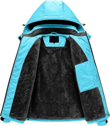 Vista 2 de Chaqueta de esquí impermeable para mujer resistente al viento chaqueta de snowboard cálida abrigo de invierno